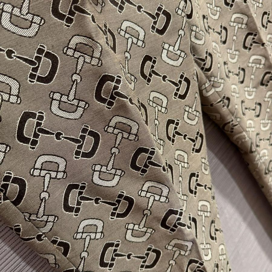 💎Han's house精品服飾💎GUCCI 滿版 老花 馬銜扣圖 長褲 西裝褲 現貨M 原價38500-4