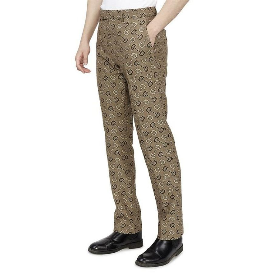 💎Han's house精品服飾💎GUCCI 滿版 老花 馬銜扣圖 長褲 西裝褲 現貨M 原價38500-6