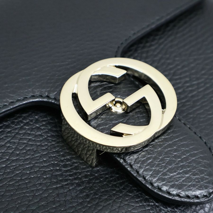 黑色 牛皮 Interlocking G Top Handle 肩背包【GUCCI 古馳】 510302-8