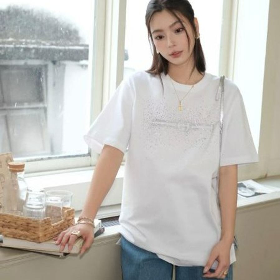 💎Han's house精品服飾💎GUCCI 古馳  水鑽 短 T  短袖 男女共穿 現貨S-5