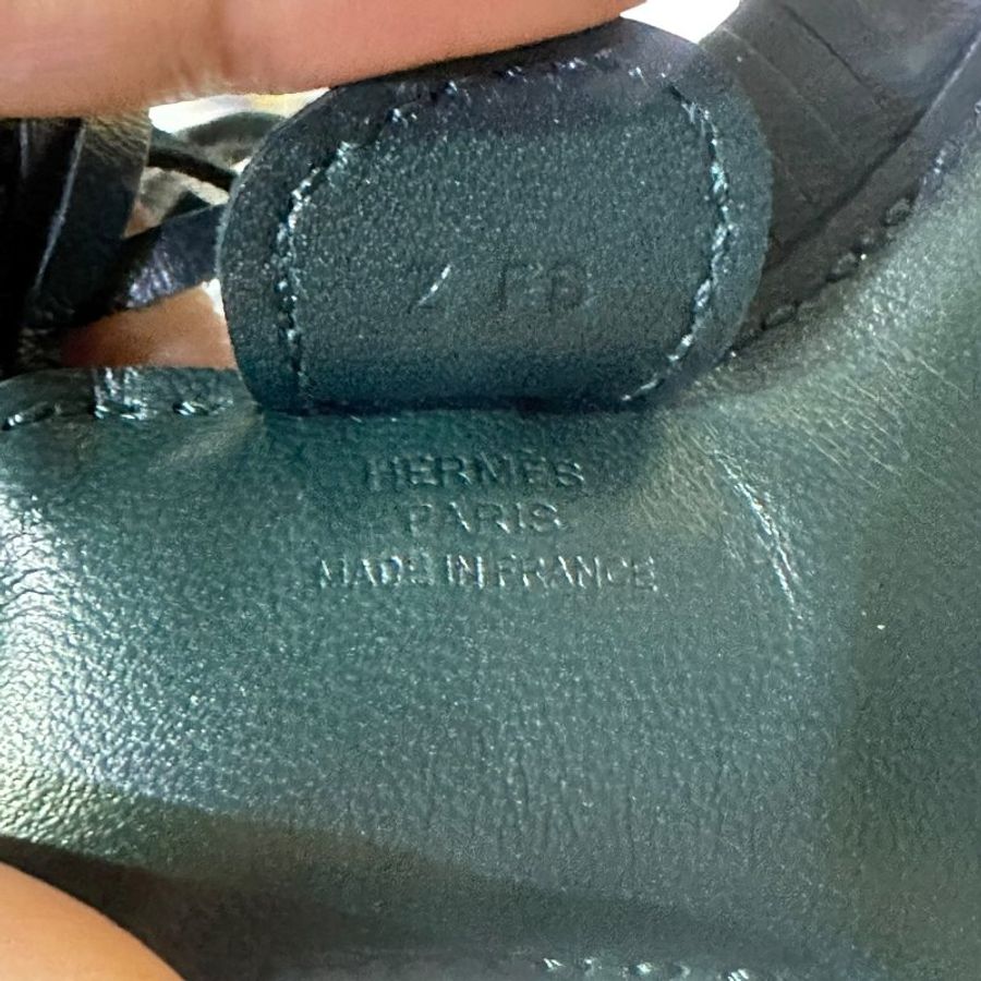 【美收精品】HERMÈS CHARM 深綠色鑰匙圈 5-398-1