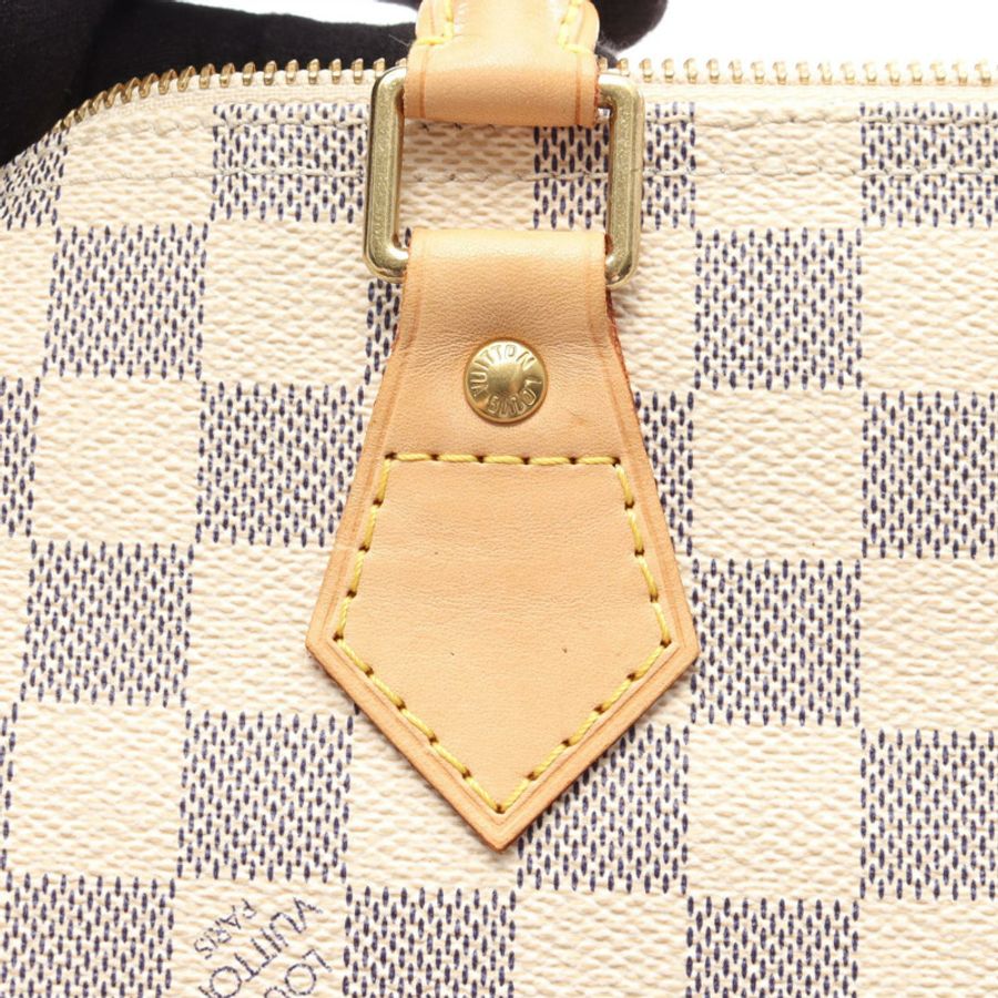 路易威登 Speedy 30 手提包 N41001 Damier Azur 帆布皮革 白色 二手 LV-8