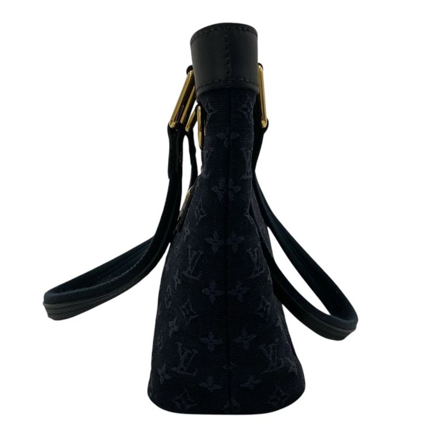 Louis Vuitton 路易威登 M92680 Mini Lin Lucille PM 手提包 藍色 老花 帆布 金釦-3