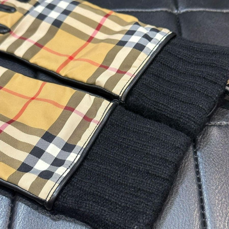 💎Han's house精品服飾💎Burberry 經典款 格紋 小羊皮 羊毛 手套-4