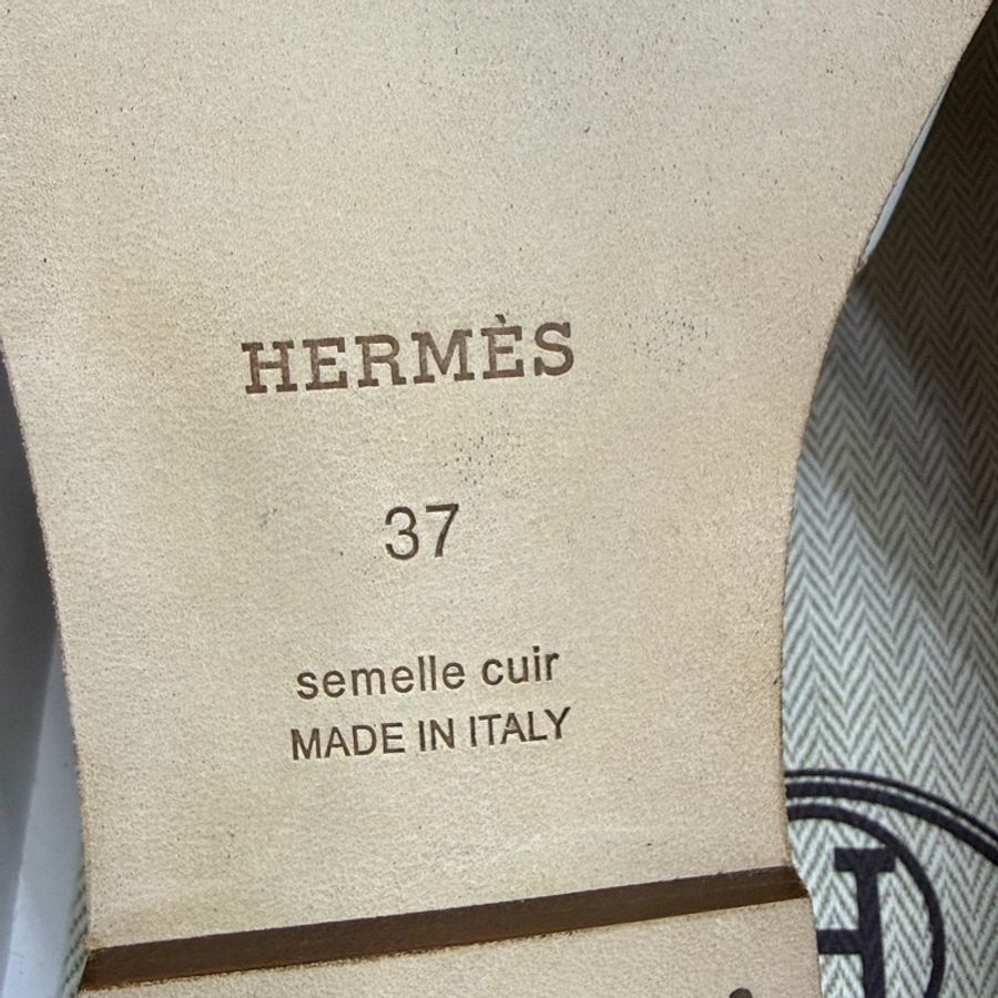 全新未使用Hermes 愛馬仕Oran H拖鞋 凉鞋白色 37碼-3