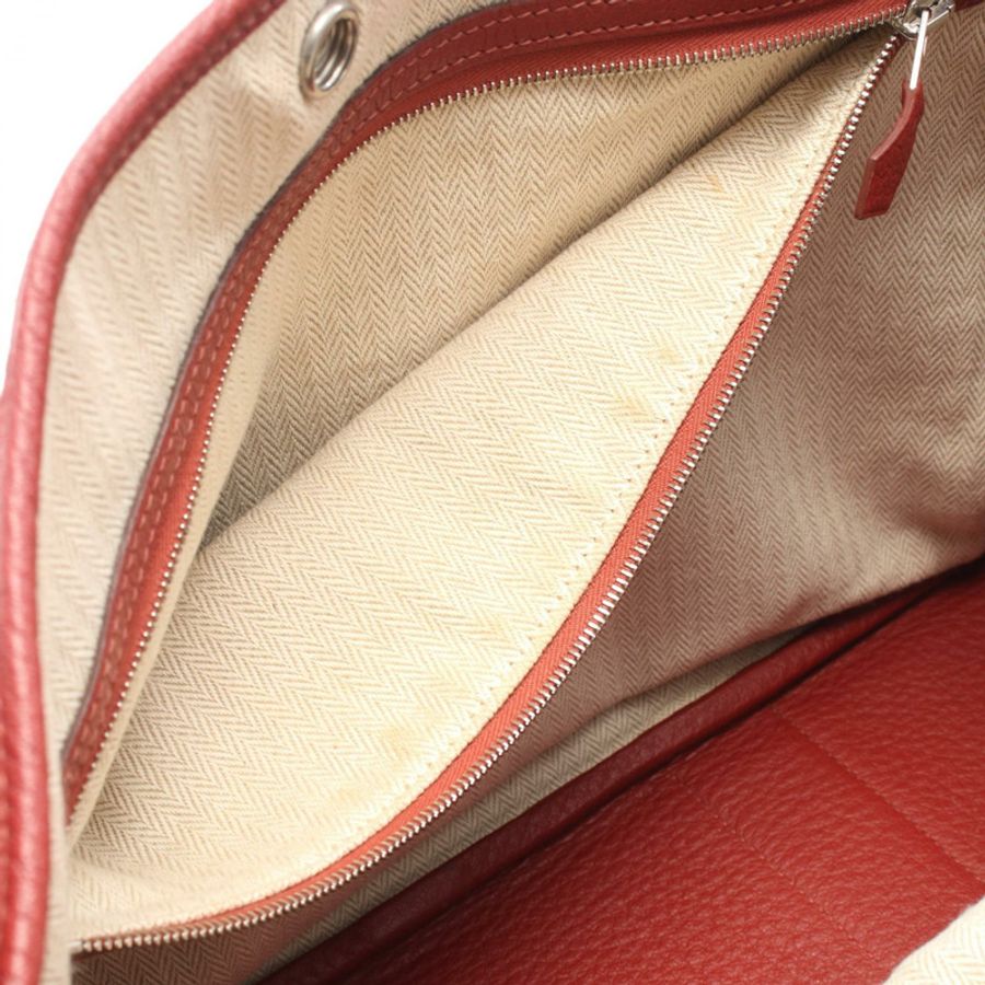 愛馬仕 Garden Party PM 手提包，Negonda 皮革，Rouge Garance 色，SHW 五金配件，二手，M碼-5