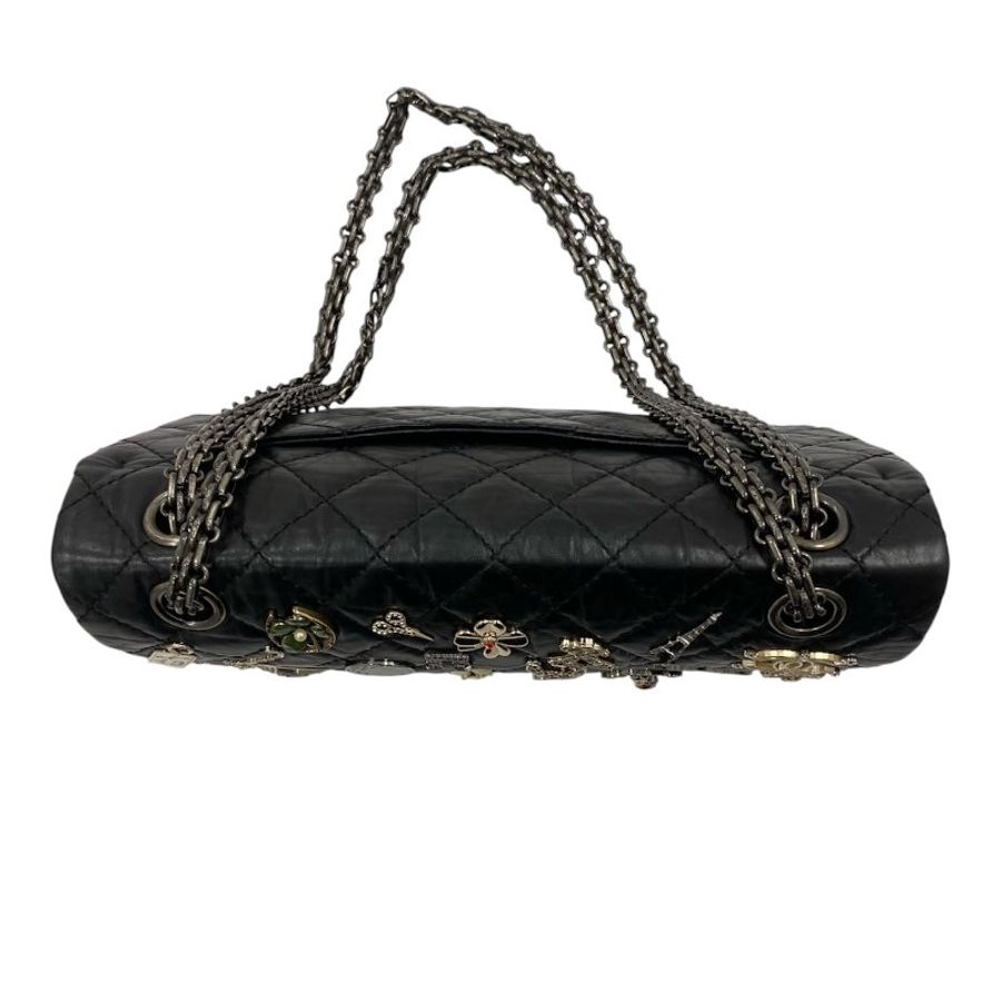 CHANEL 香奈兒 2.55 側背包 復古小牛皮 黑色 銀釦-4