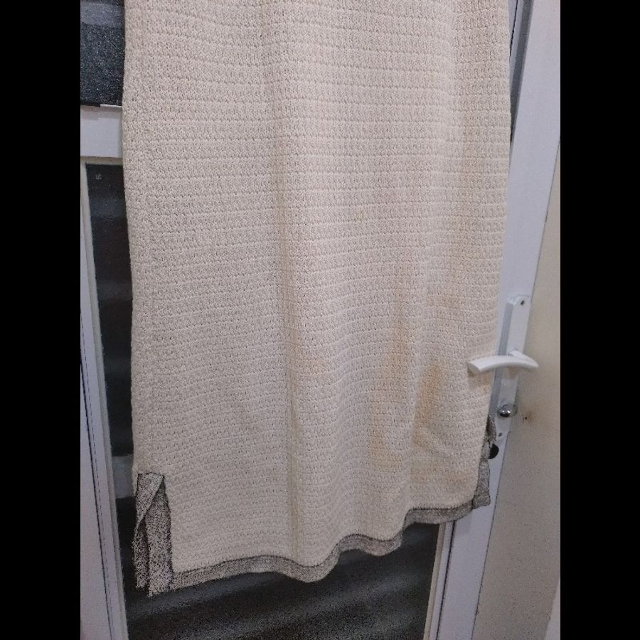 Chanel 灰網邊白色針織四口袋長版背心-5
