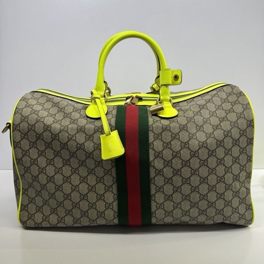 GG GUCCI DUFFLE 螢光黃旅行包 793207-1