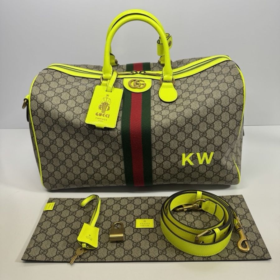 GG GUCCI DUFFLE 螢光黃旅行包 793207-2