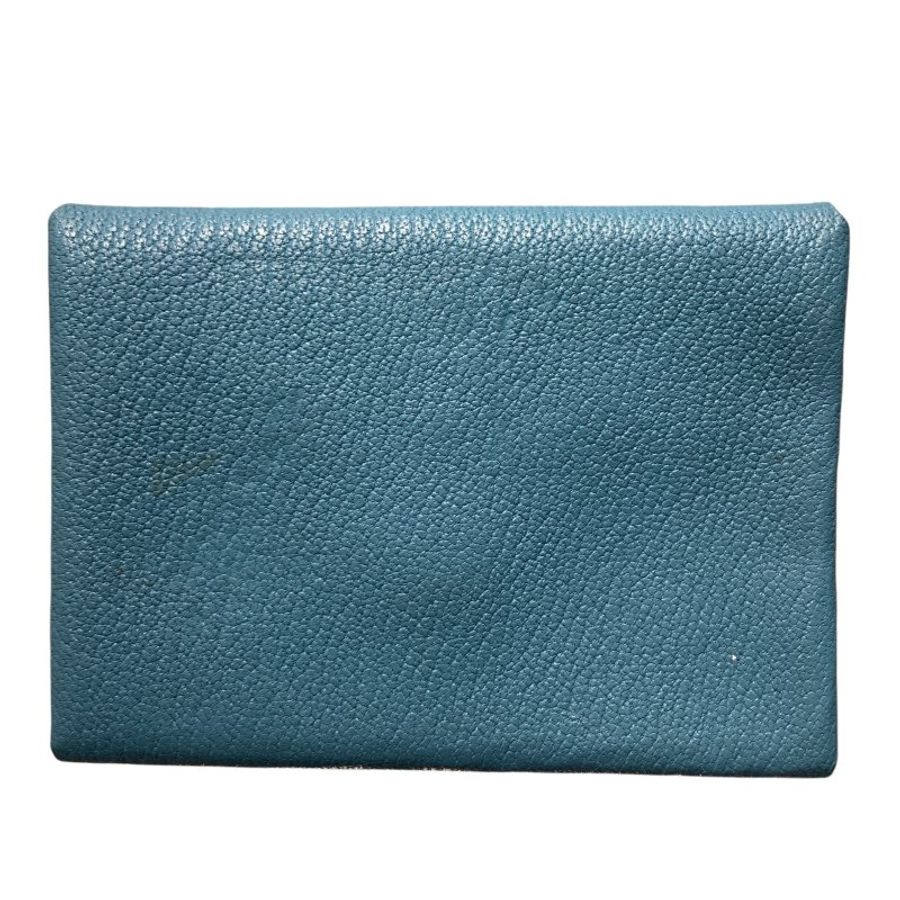 HERMÈS 愛馬仕 CALVI DUO 藍綠色 皮革 銀扣-1