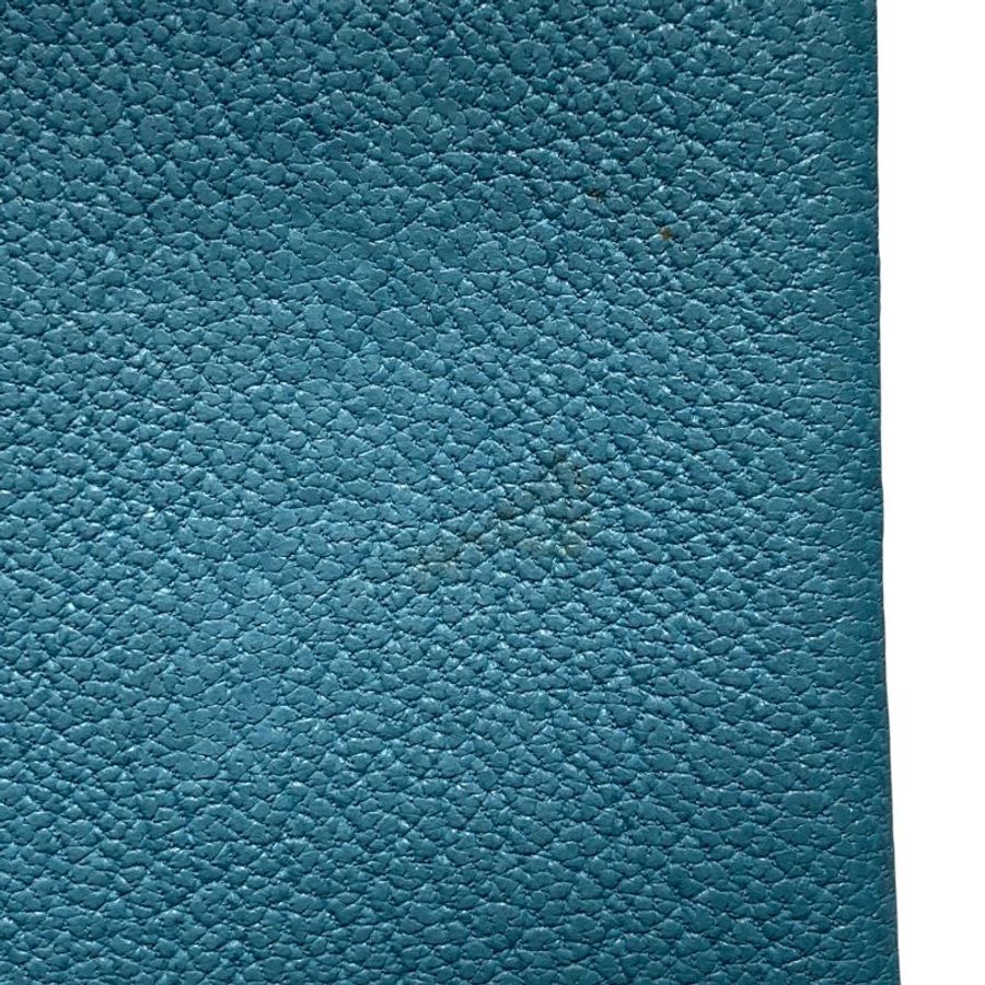 HERMÈS 愛馬仕 CALVI DUO 藍綠色 皮革 銀扣-4