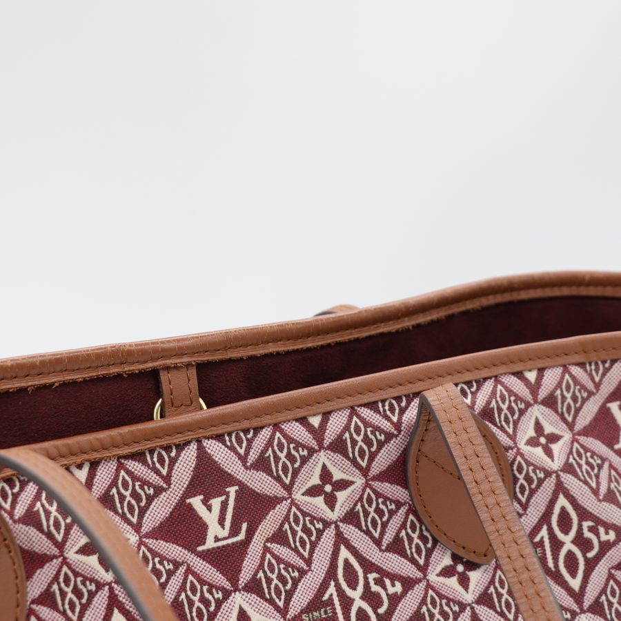 Louis Vuitton 路易威登 Neverfull MM 紅色 織物 單肩包 購物袋-10