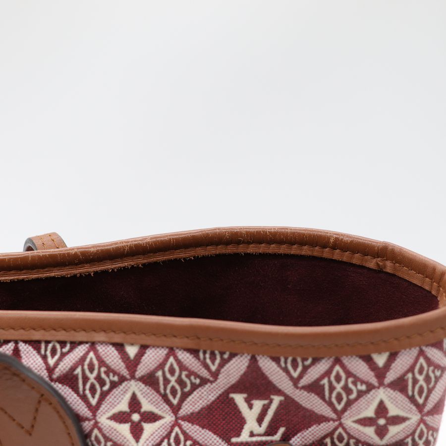 Louis Vuitton 路易威登 Neverfull MM 紅色 織物 單肩包 購物袋-11