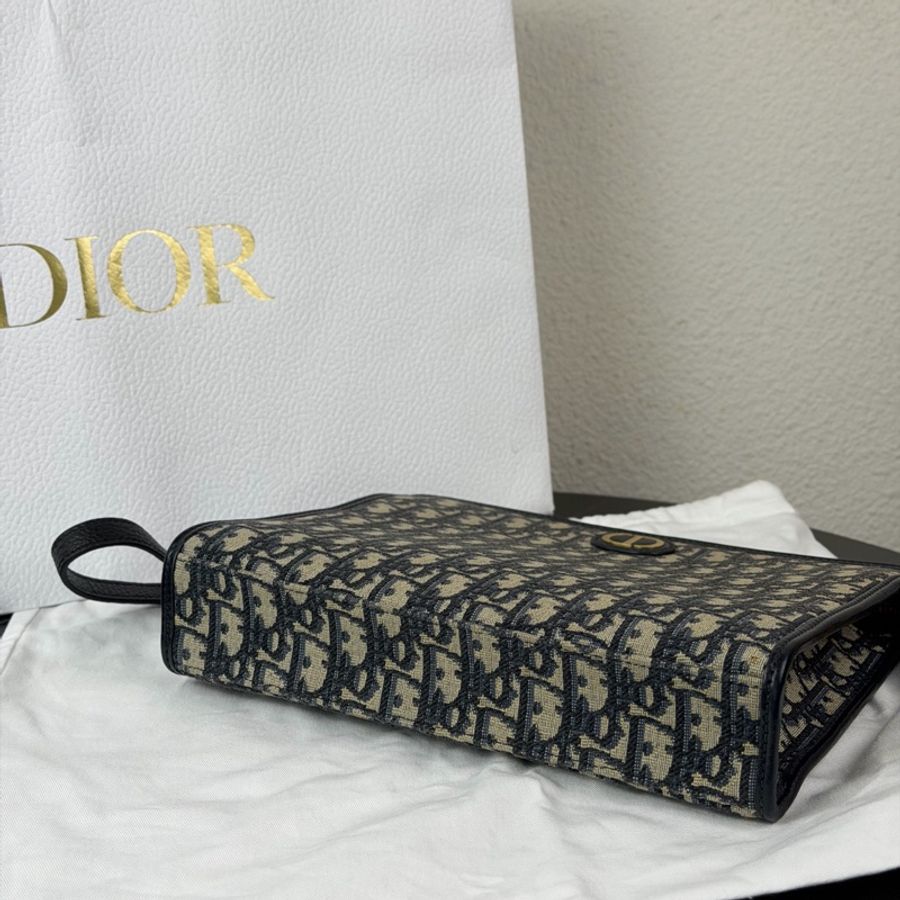 Dior迪奧 蒙田系列30 老花滿印 洗漱包手拿包 22年編碼-5