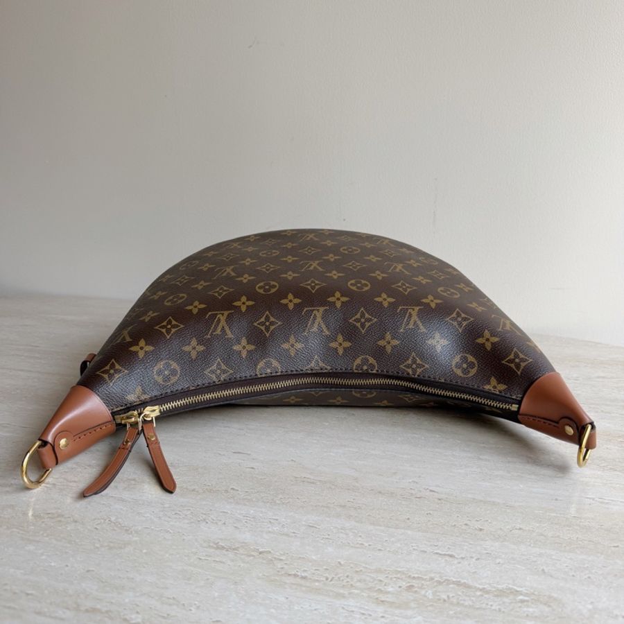 Louis Vuitton路易威登Loop Hobo老花拼色大月亮 芯片款 底長38-4