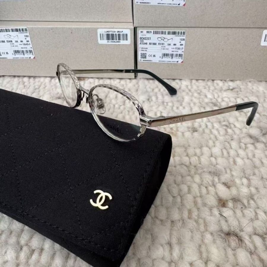 Chanel CH2227金色 銀色 黑色 金屬素顏光學眼鏡 全新全配-7