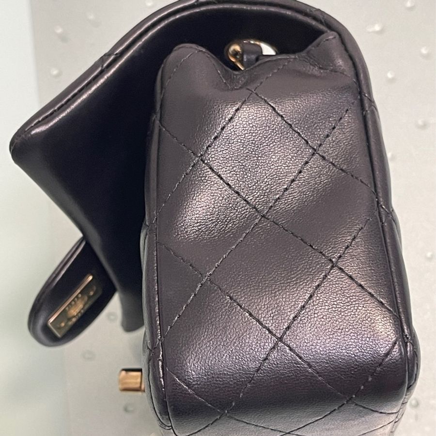香奈兒 Chanel mini coco cf20 黑淡金 小羊皮-4