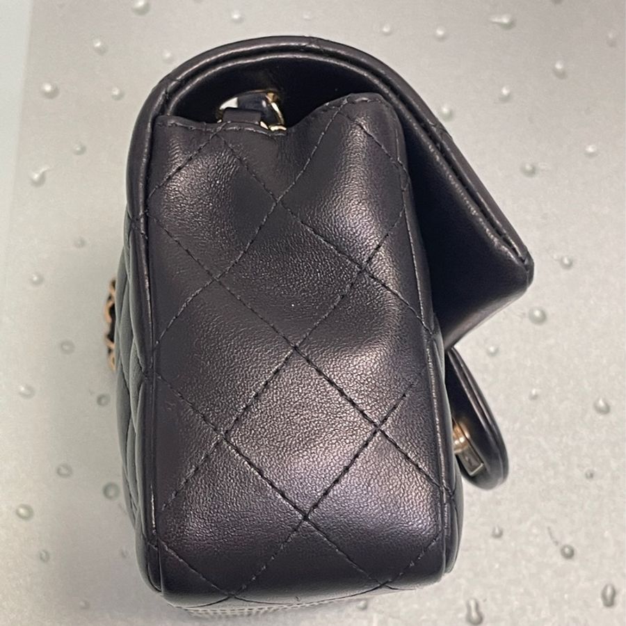 香奈兒 Chanel mini coco cf20 黑淡金 小羊皮-5