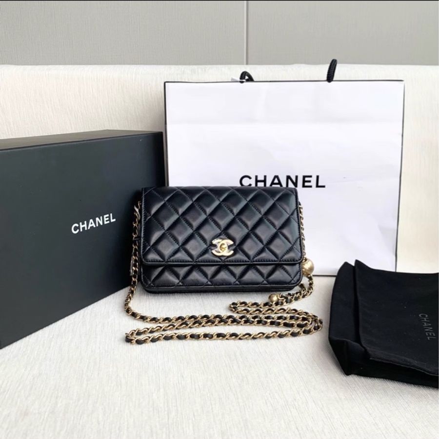 Chanel 香奈兒 黑金金球調節扣 WOC 鏈條包｜芯片款🤩-5