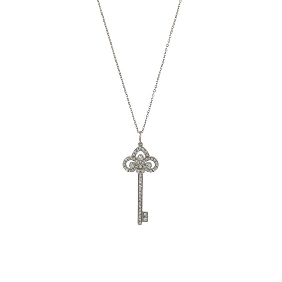 Tiffany & Co. Tiffany Keys18K白金铂金PT950钻石项链-0