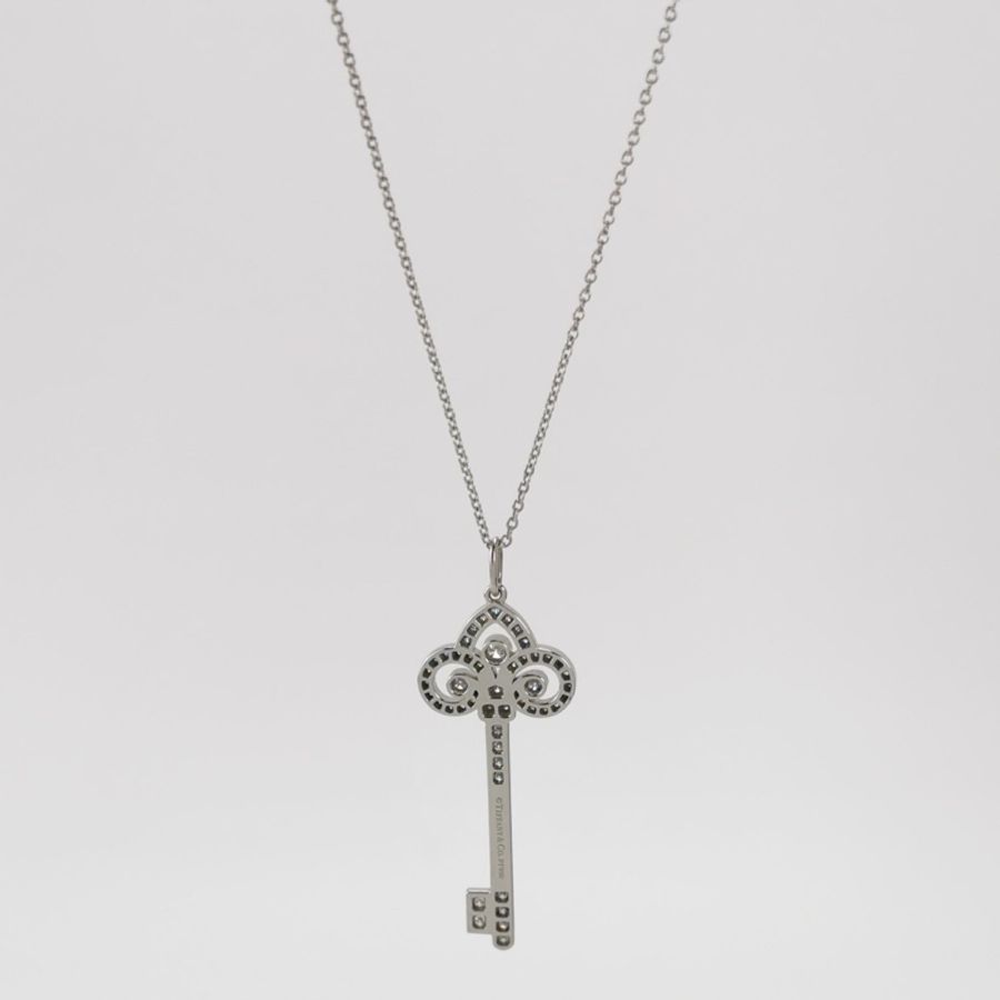 Tiffany & Co. Tiffany Keys18K白金铂金PT950钻石项链-7