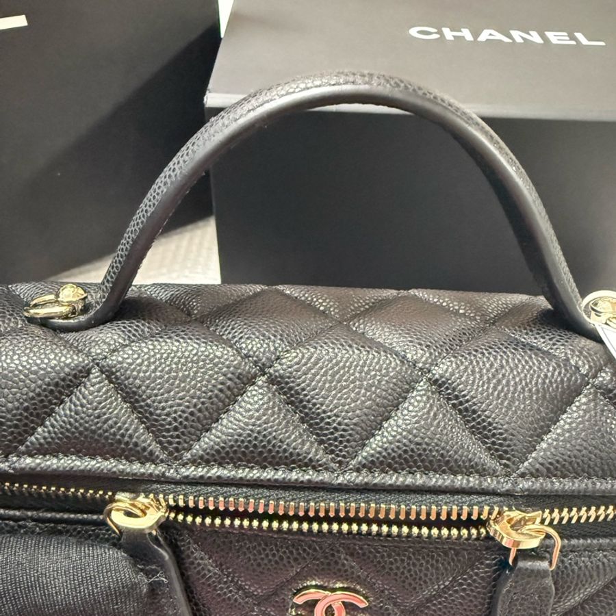 全套閒置 未使用 CHANEL 香奈兒 飯盒子 可手提+斜背-5
