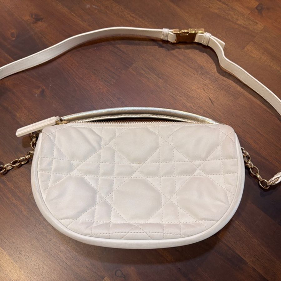 Dior 迪奧 Vibe Hobo 白色羊皮肩包-10