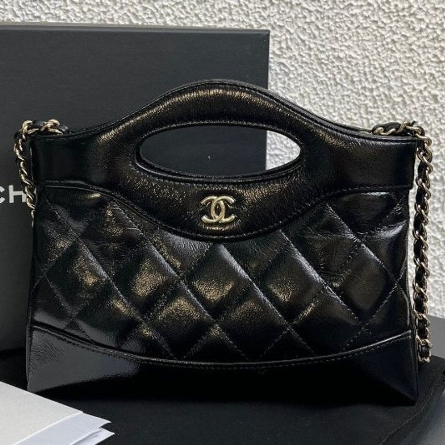 香奈兒/Chanel 黑金31Bag Nano鏈條手提斜背包-5
