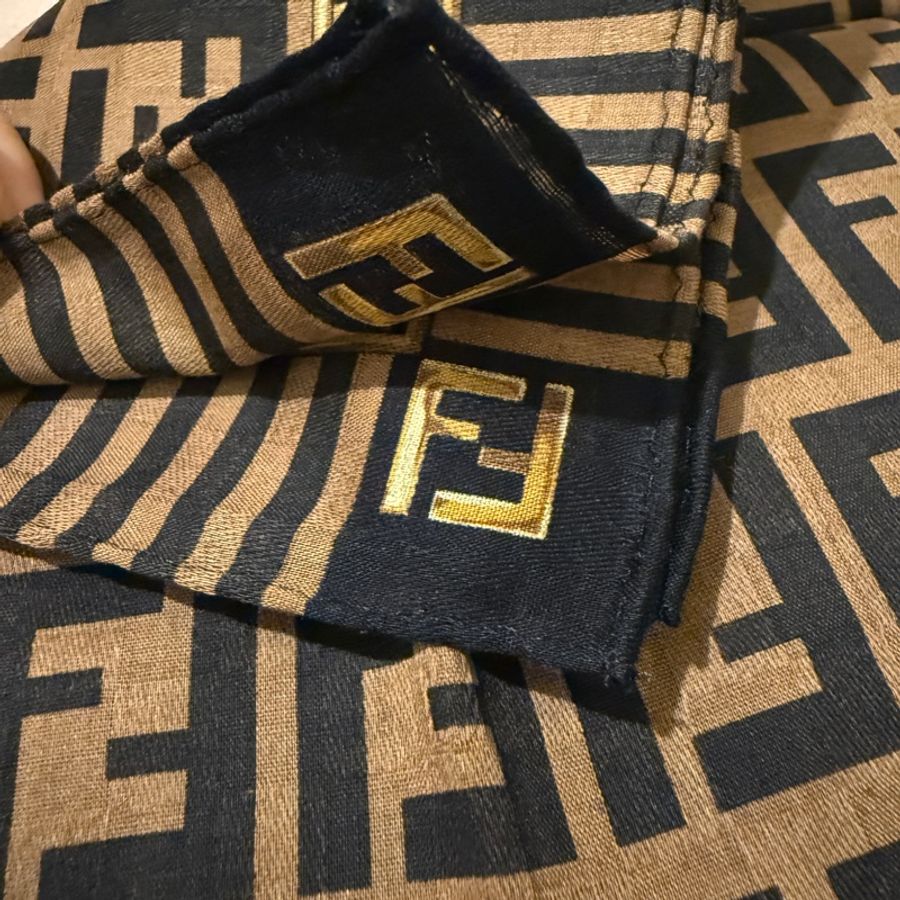 FENDI/Fendi/全新/未使用/方巾/領巾/髮帶/老花/純棉/Vintage-2