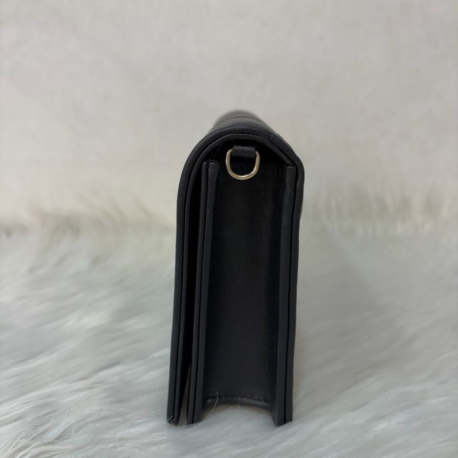 DIOR LADY DIOR S0204 黑皮 金釦 woc 手拿包 斜背包-4