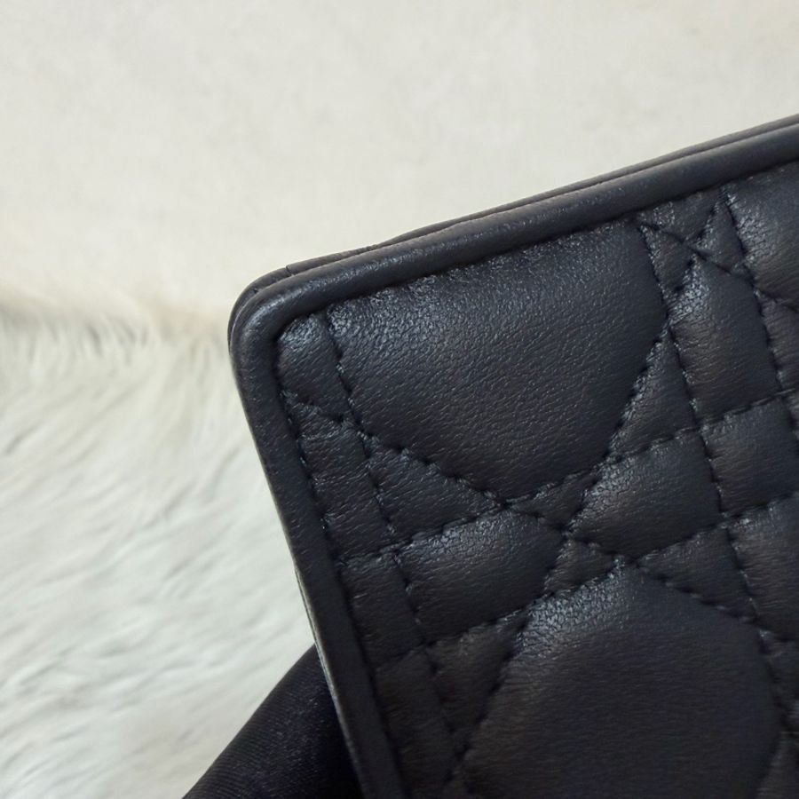 DIOR LADY DIOR S0204 黑皮 金釦 woc 手拿包 斜背包-8