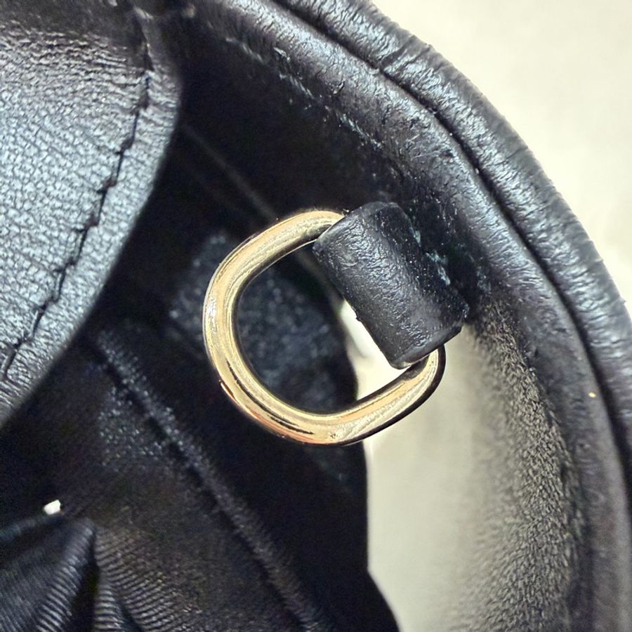 DIOR LADY DIOR S0204 黑皮 金釦 woc 手拿包 斜背包-21