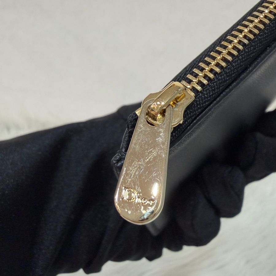 DIOR LADY DIOR S0204 黑皮 金釦 woc 手拿包 斜背包-50