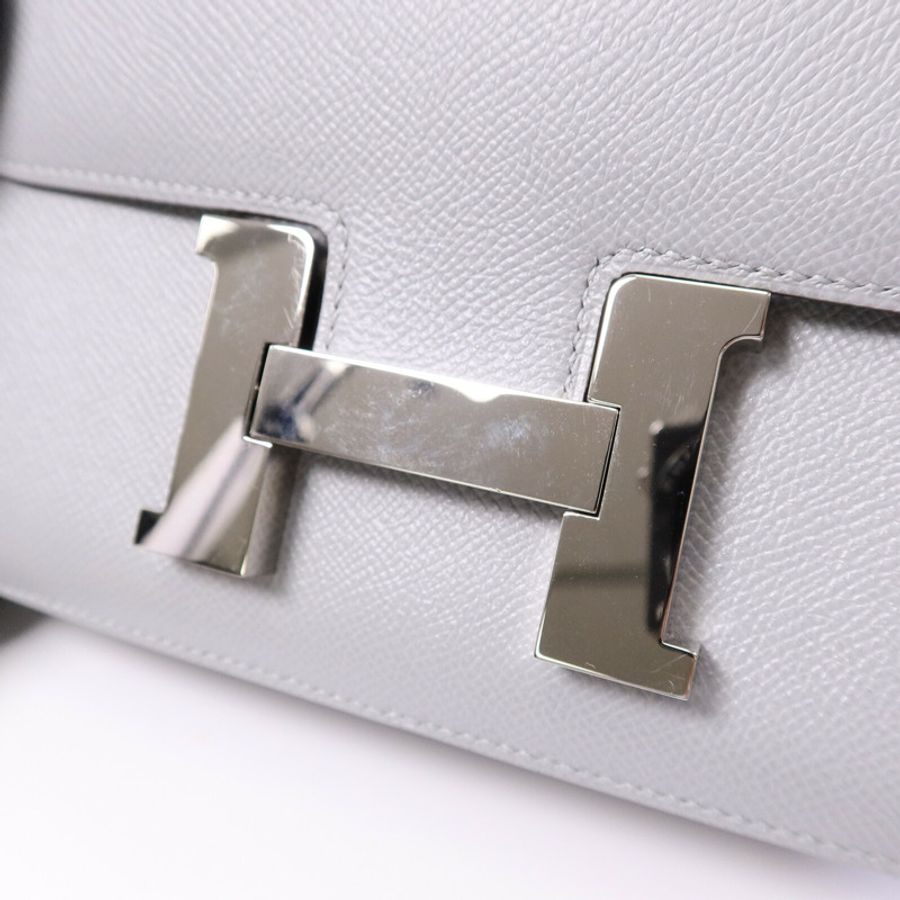HERMES Epsom皮革Constance 24肩背袋Gris Mouette-6