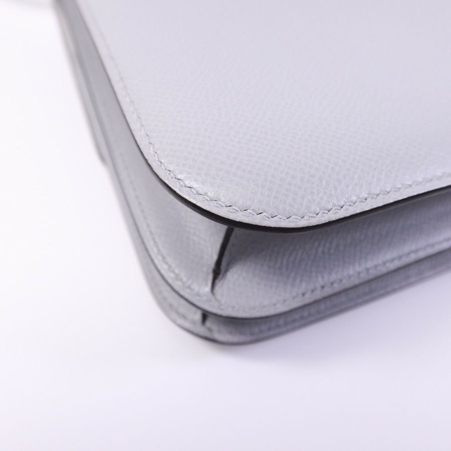 HERMES Epsom皮革Constance 24肩背袋Gris Mouette-11