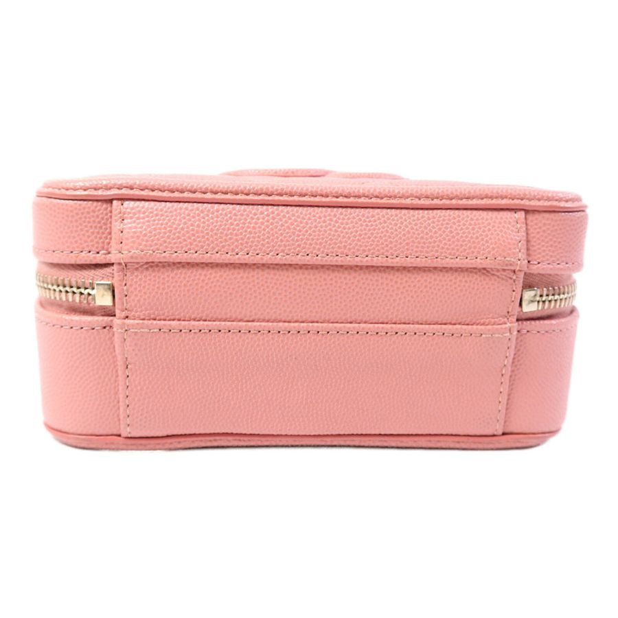 CHANEL 牛皮皮革Vanity Case 17cm鏈帶手挽肩背兩用袋-3