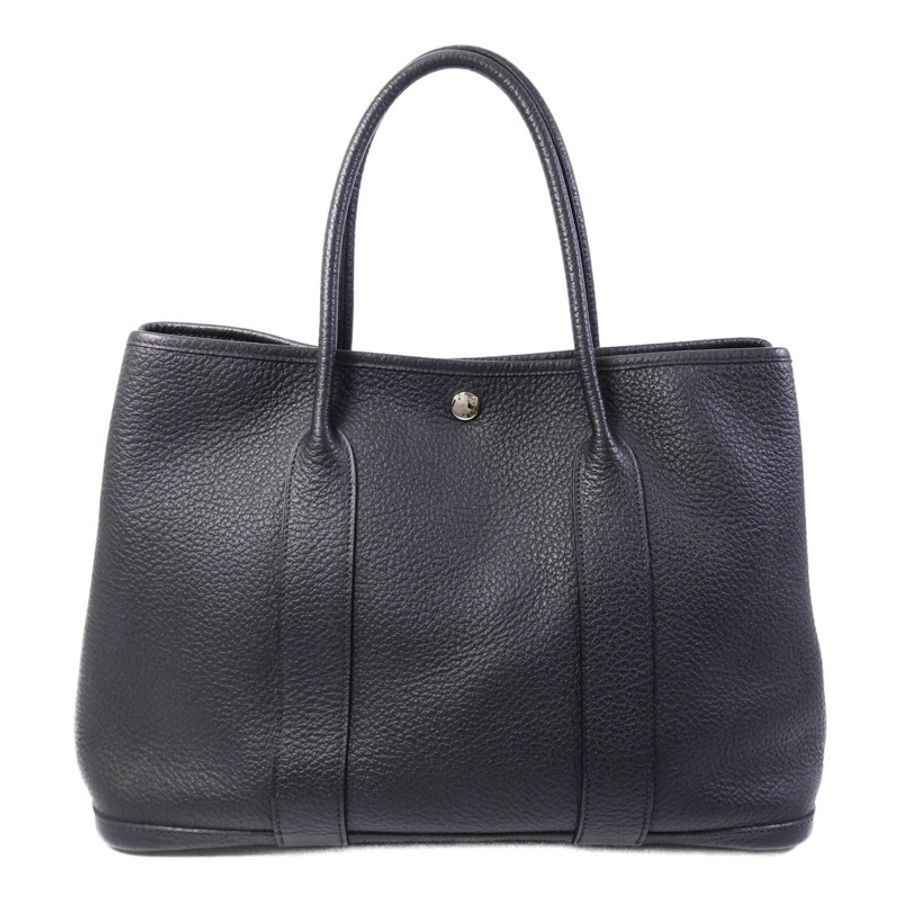 HERMES Negonda皮革GardenParty PM手挽袋Noir-1