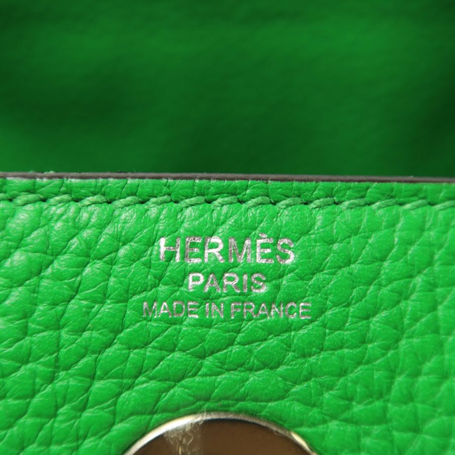 HERMES Clemence皮革Lindy 26手挽肩背兩用袋Bambou-11