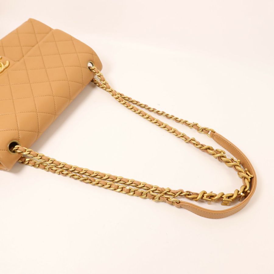 CHANEL 羊皮皮革Chain Shoulder鏈帶肩背袋-7