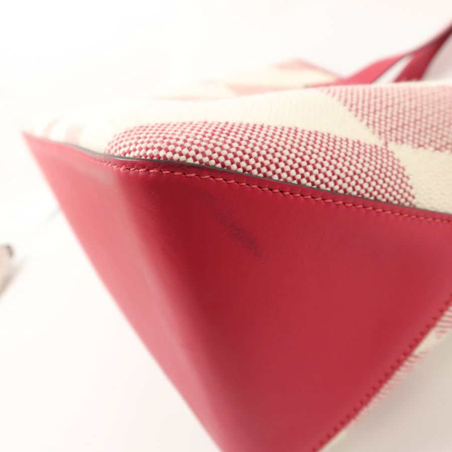 HERMES 帆布Biais 40手挽袋Framboise-15