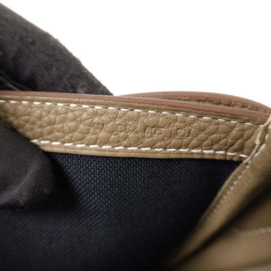 HERMES Clemence皮革Steve Light Junior肩背袋Etoupe-6