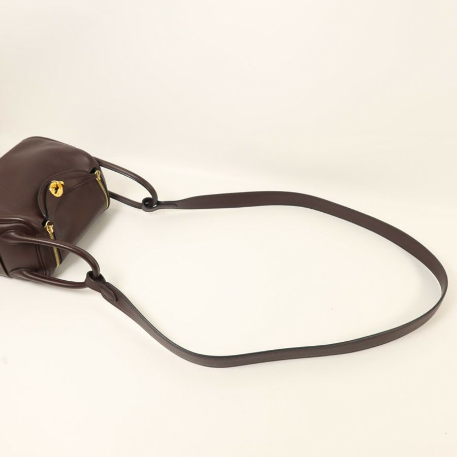 HERMES Swift皮革Mini Lindy手挽肩背兩用袋Rouge Sellier-7