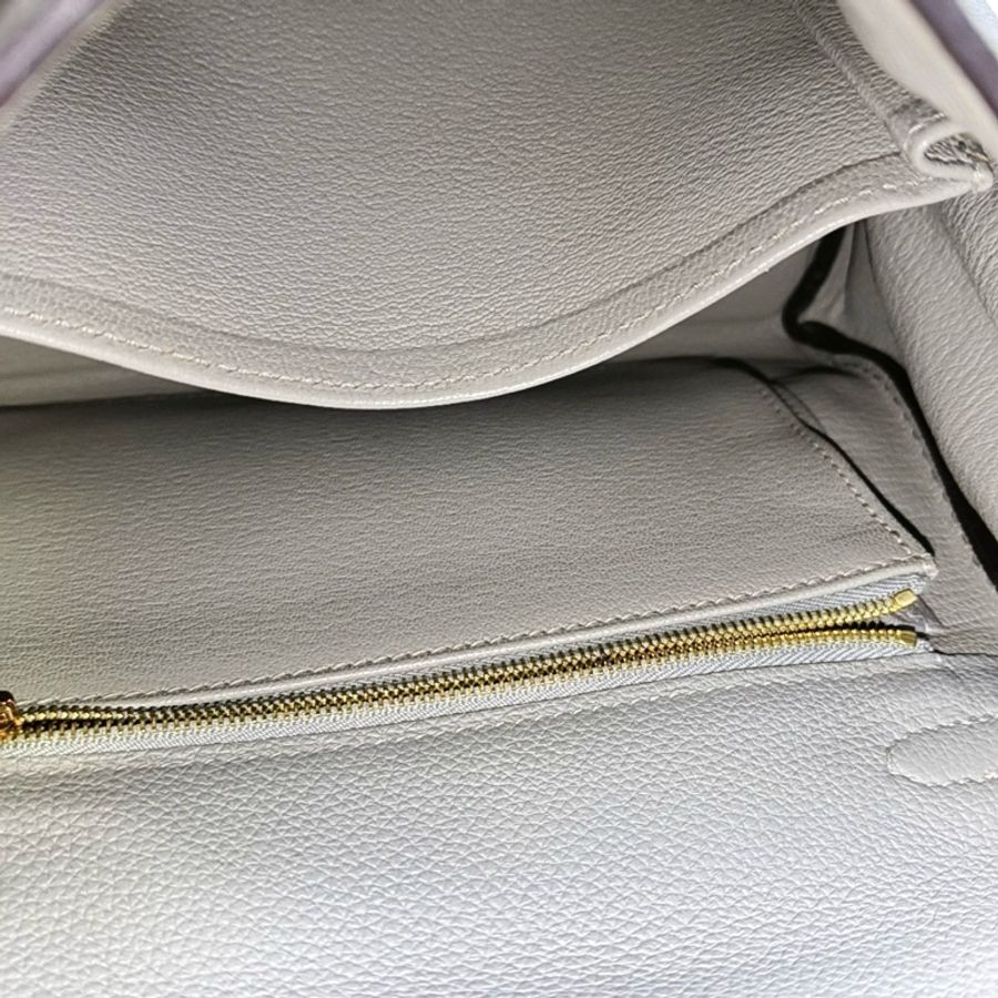 🔥HERMES Kelly 25 海鷗灰Togo牛皮凱莉包單肩包 金色五金A刻 可拆卸肩帶 🆕正品❤️-6