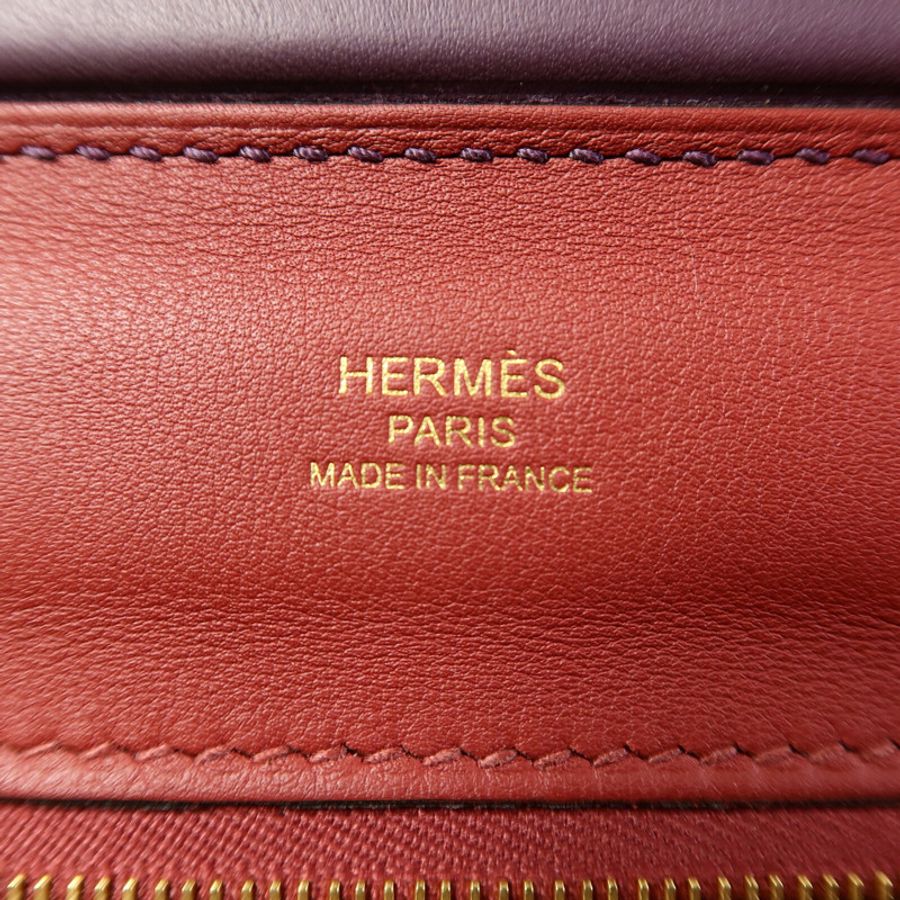 HERMES Evercolor皮革24/24 Mini手挽肩背兩用袋Cassis/Rouge Grenade-5