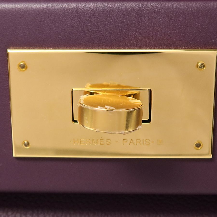 HERMES Evercolor皮革24/24 Mini手挽肩背兩用袋Cassis/Rouge Grenade-7