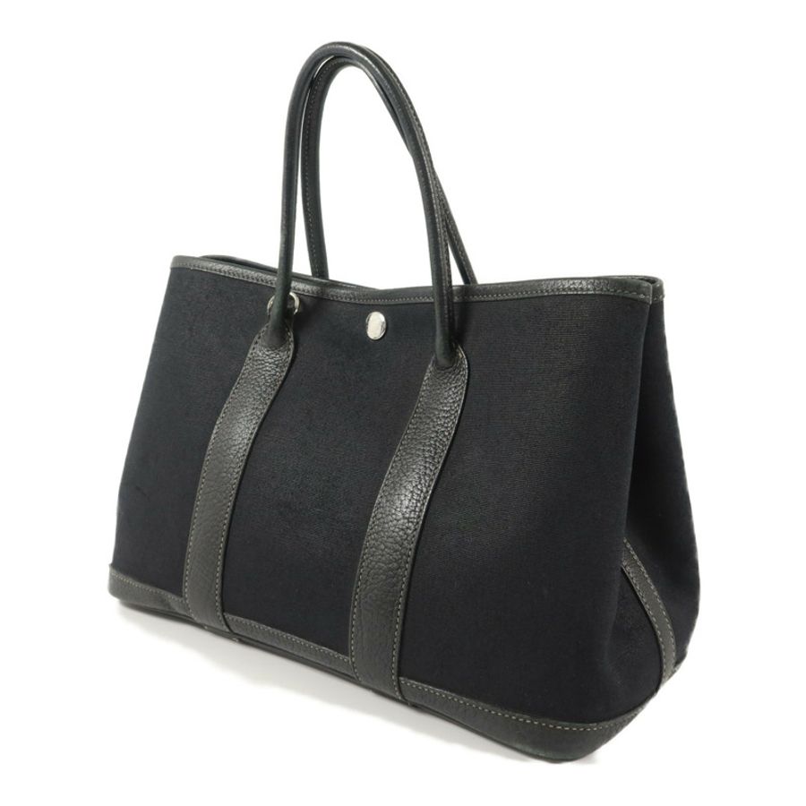 HERMES 帆布Garden Party PM手挽肩背兩用袋Noir-2