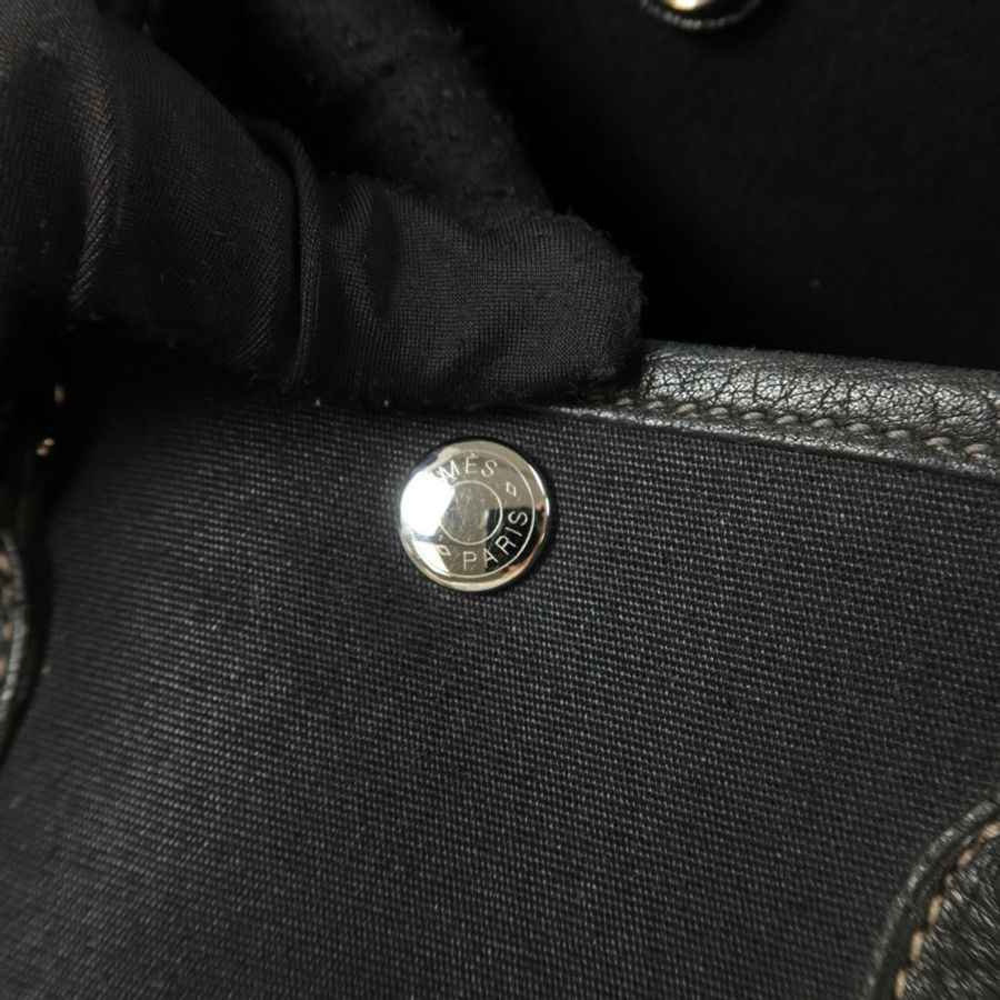 HERMES 帆布Garden Party PM手挽肩背兩用袋Noir-9