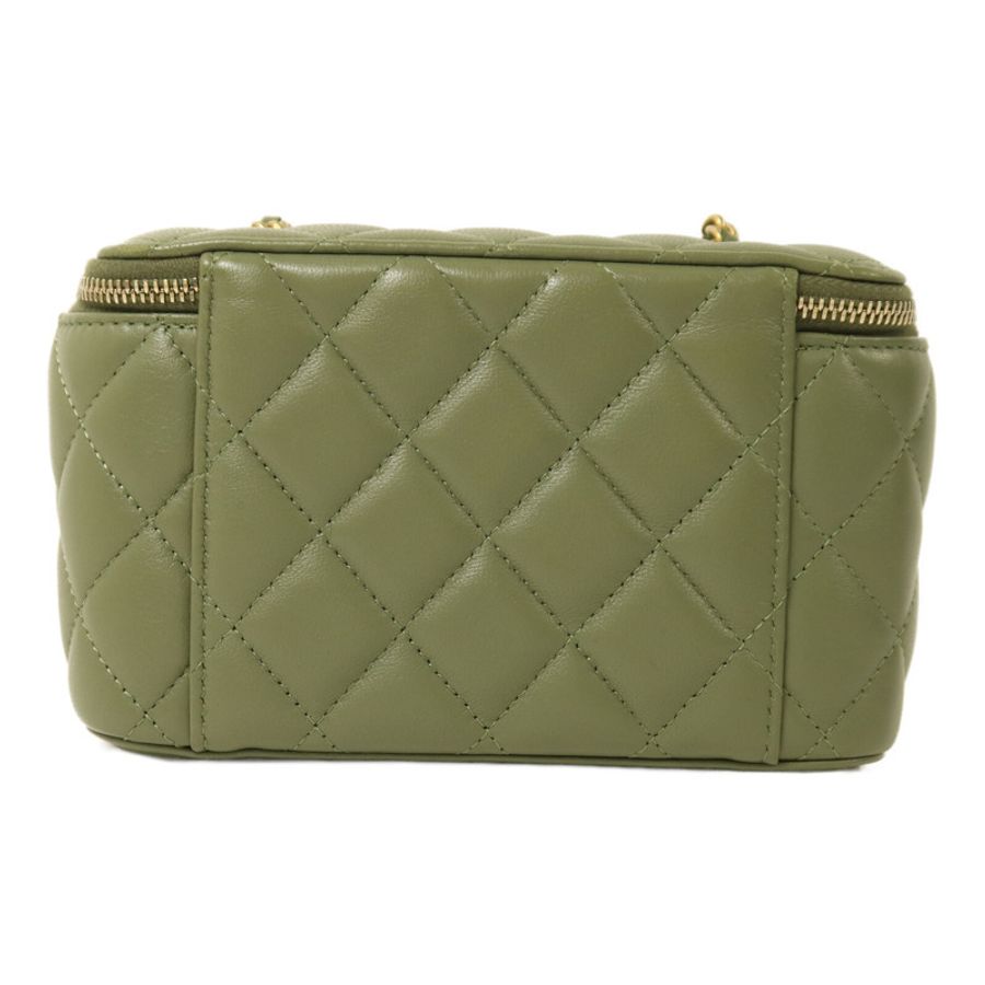 CHANEL 羊皮皮革Vanity Case With Gold Ball鏈帶肩背袋-1