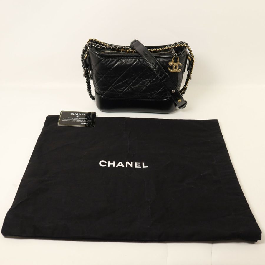 CHANEL 牛皮皮革Gabrielle Small鏈帶手挽肩背兩用袋-10
